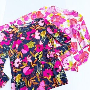 Lands End Women's SunShade UPF 50 Long Sleeve Rash
Guard Swim Top Shirt Bundle 2